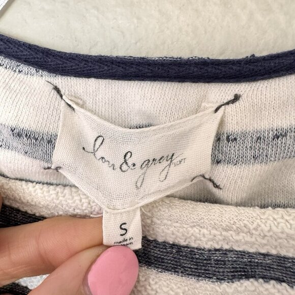 Lou & Grey 3/4 Sleeve Blouse Size Small Nautical Resortwear Striped - Picture 4 of 7